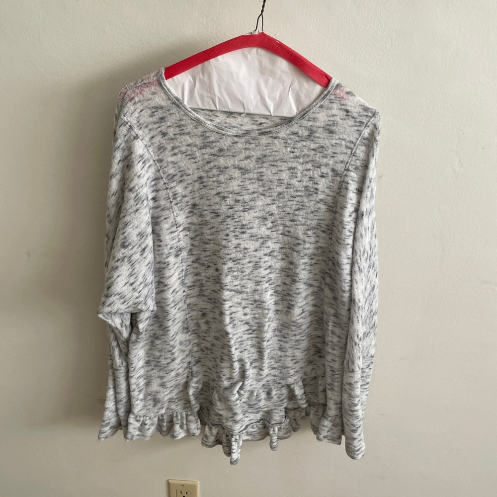 Grey and white blouse